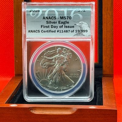 ANACS - MS70 Silver Eagle First Day of Issue