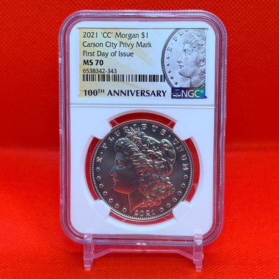 2021 'CC' Morgan $1 Carson City Privy Mark First Day of Issue MS 70