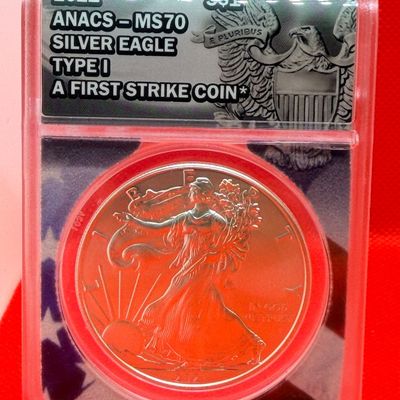 Lot of (3) Three 2021 ANACS MS70 Silver Eagle Type I First Strike Coins