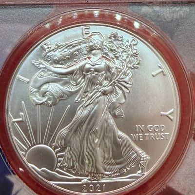 Lot (2) Two 2021 ANACS MS70 Silver Eagle Type I First Strike Coins