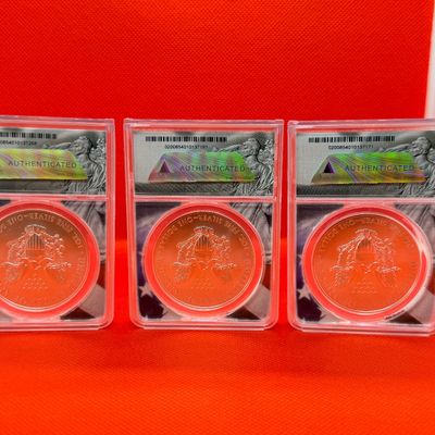 Lot of (3) Three 2021 ANACS MS70 Silver Eagle Type I First Strike Coins