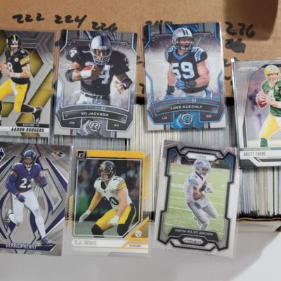 Box of Football Cards in Penny Sleeves - Premium Issues