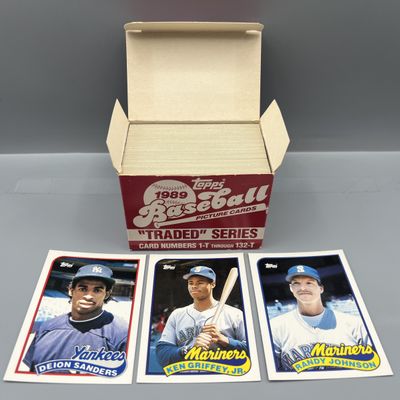1989 Topps Traded Baseball Complete Set W/ Ken Griffey Jr. RC, Randy Johnson RC, & Deion Sanders RC