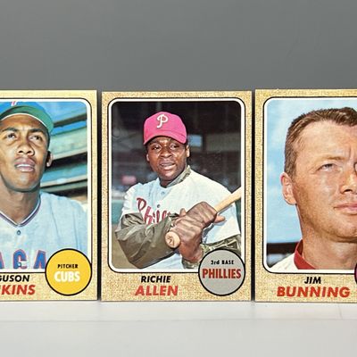 1968 Topps Fergie Jenkins #410, Rich Allen #225, & Jim Bunning #215