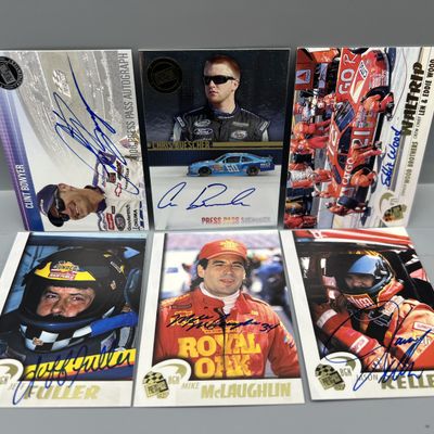 (6) Assorted Racing Pack Pulled Auto Cards