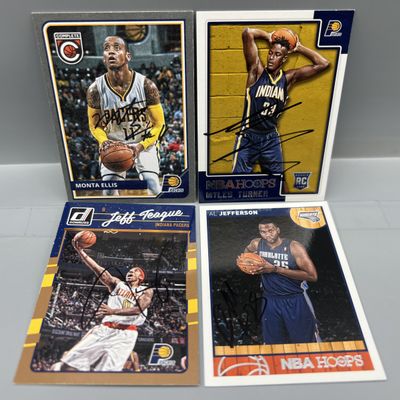 (4) Indiana Pacers Basketball In Person Auto Cards - No COAs