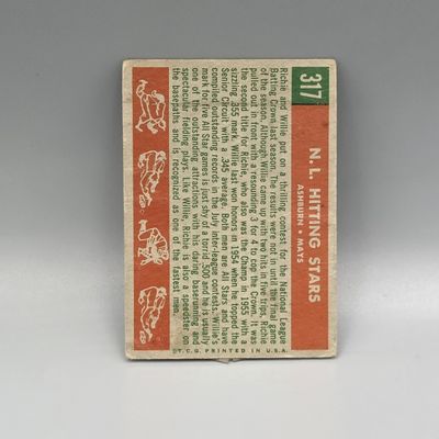 1959 Topps N.L. Hitting Kings #317 HOF - Willie Mays, Richie Ashburn