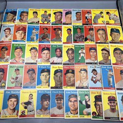 (50) 1958 Topps Baseball Cards - Varying Conditions