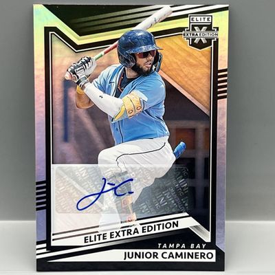 2022 Panini Elite Extra Edition Junior Caminero Prospect/RC Auto #164