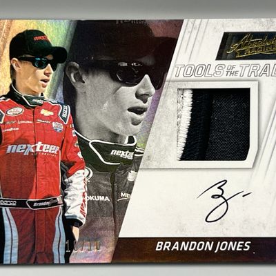 2017 Panini Absolute Racing Brandon Jones Tools of The Trade Race Used Patch Auto #/10