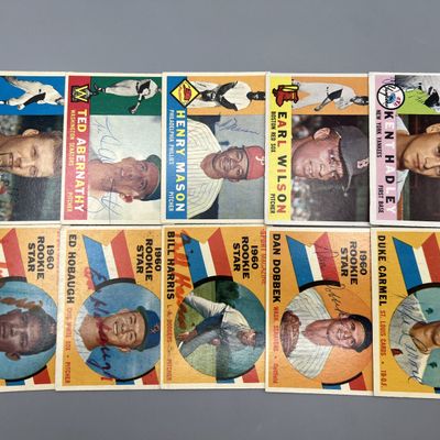 (10) 1960 Topps Baseball In Person Auto Cards - No COAs