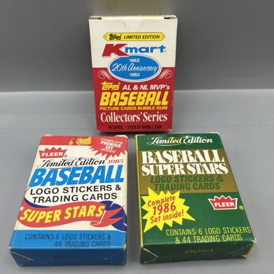 (3) 1980s Baseball Box Sets - 1982 Topps Kmart