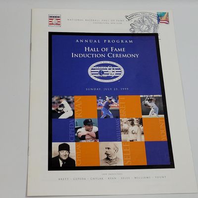 1999 Baseball Hall of Fame Induction Ceremony Stamped Official Program
