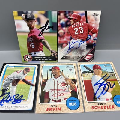 (5) Assorted Baseball In Person Auto Cards - No COAs