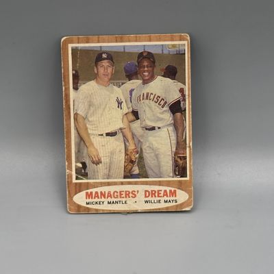 1962 Topps Managers Dream #18 HOF - Mickey Mantle, Willie Mays