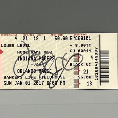 Larry Bird Autographed January 1, 2017 Indiana Pacers vs. Orlando Magic Ticket Stub - No COA