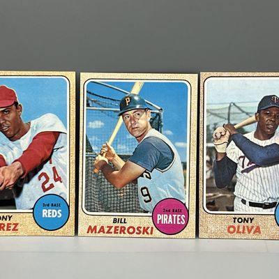 1968 Topps Tony Perez #130, Bill Mazeroski #390, & Tony Oliva #165