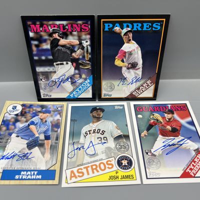 (5) Assorted Baseball Pack Pulled Autos W/ Blake Snell Auto