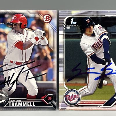 2016 Bowman Paper Taylor Trammell 1st Bowman RC In Person Auto & 2019 Bowman Paper 1st Bowman Spencer Steer RC In Person Auto - No COAs