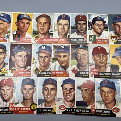 (20) 1953 Topps Baseball Cards W/ Ewell Blackwell - Varying Conditions