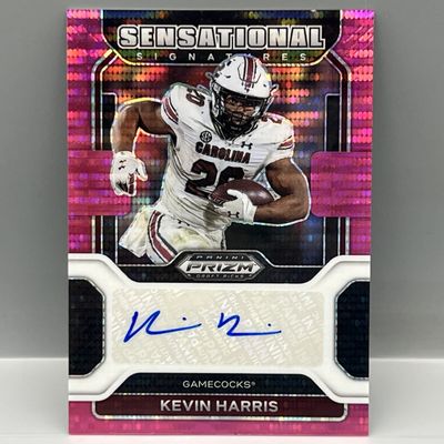 2022 Panini Prizm Draft Picks Kevin Harris Pink Pulsar Sensational Signatures RC Auto #/15