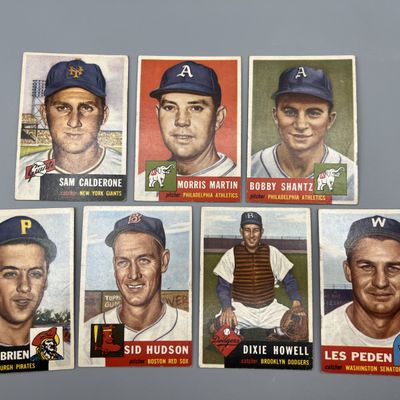 (7) 1953 Topps Baseball High Number Cards - Varying Conditions