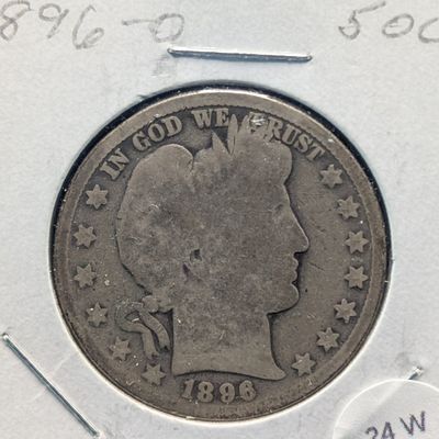 Sale Photo Thumbnail #48: 1896-O Barber 90% Silver Half Dollar