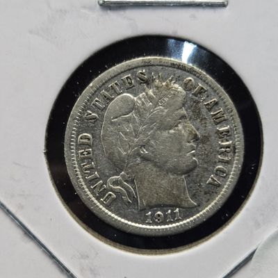 Sale Photo Thumbnail #252: 1911 Barber 90% Silver Dime