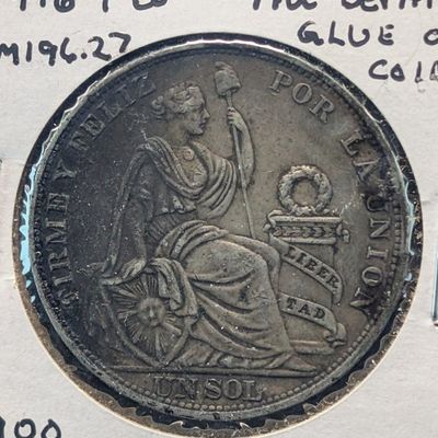 Sale Photo Thumbnail #109: 1916 Peru 1 Sol, 90% Silver, 25g - Last Year