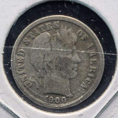 Sale Photo Thumbnail #212: 1900-S Barber 90% Silver Dime