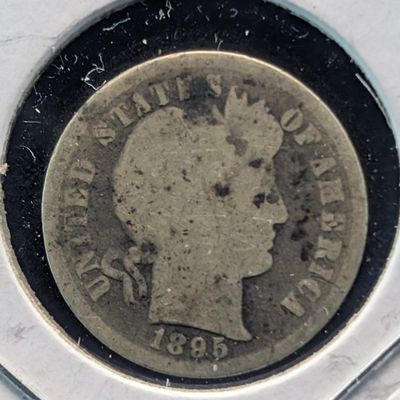 Sale Photo Thumbnail #194: 1895 Barber 90% Silver Dime