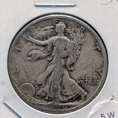 Sale Photo Thumbnail #10: 1929-S Walking Liberty 90% Silver Half Dollar