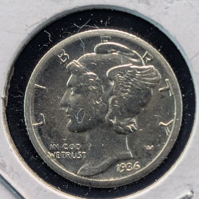 Sale Photo Thumbnail #302: 1936-S Mercury 90% Silver Dime