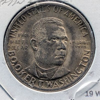Sale Photo Thumbnail #38: 1946 Booker T. Washington Commemorative 90% Silver Half Dollar