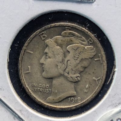 Sale Photo Thumbnail #264: 1918-D Mercury 90% Silver Dime