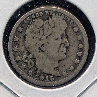 Sale Photo Thumbnail #32: 1915-D Barber 90% Silver Quarter