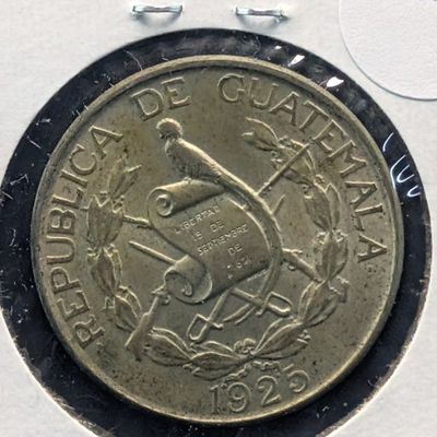 Sale Photo Thumbnail #383: 1925 Guatemala 1/4 Quetzal, .720 Silver, 8.3333g