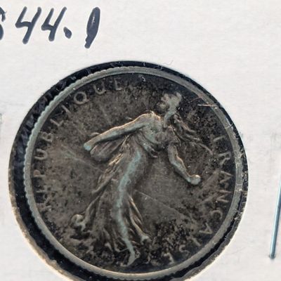 Sale Photo Thumbnail #175: 1918 France 1 Franc, .835 Silver, 5g