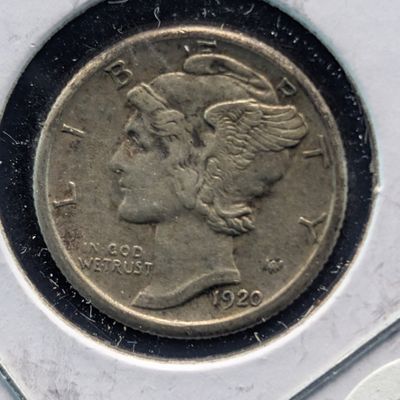 Sale Photo Thumbnail #258: 1920-S Mercury 90% Silver Dime