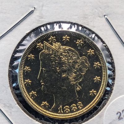 Sale Photo Thumbnail #44: 1883 Gold Plated No Cent Racketeer Liberty Head V Nickel