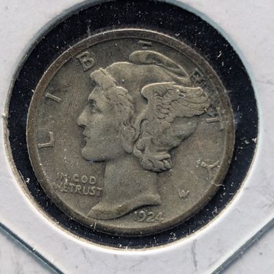 Sale Photo Thumbnail #270: 1924-S Mercury 90% Silver Dime
