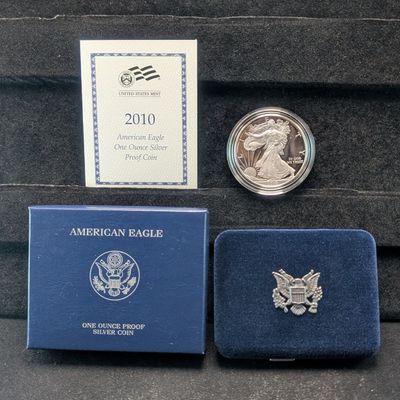 Sale Photo Thumbnail #180: 2010-W Proof American Silver Eagle 1 Troy Oz. .999 Silver W/ OGP & COA