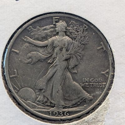 Sale Photo Thumbnail #187: 1936 Walking Liberty 90% Silver Half Dollar