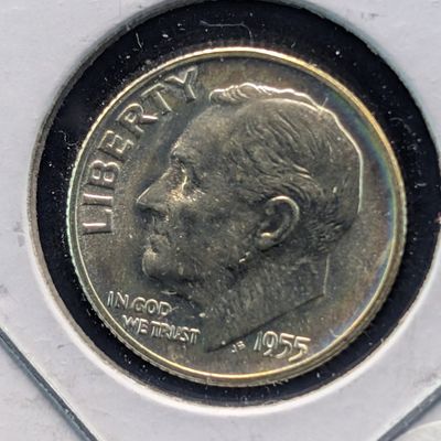 Sale Photo Thumbnail #336: 1955-S Roosevelt 90% Silver Dime