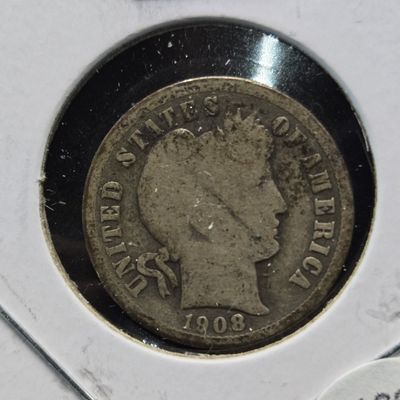 Sale Photo Thumbnail #240: 1908-O Barber 90% Silver Dime