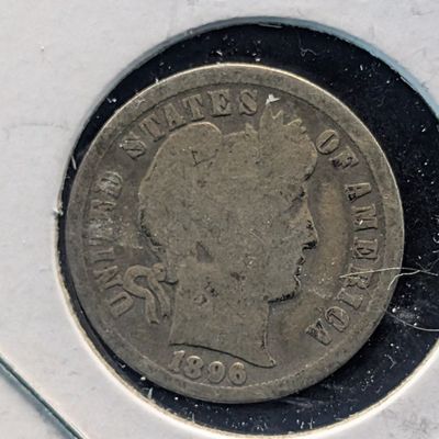 Sale Photo Thumbnail #200: 1896-O Barber 90% Silver Dime