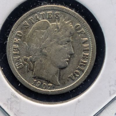 Sale Photo Thumbnail #236: 1907-S Barber 90% Silver Dime