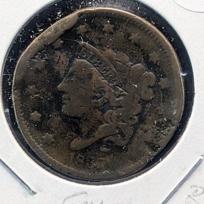 Sale Photo Thumbnail #162: 1837 Coronet Head Large Cent
