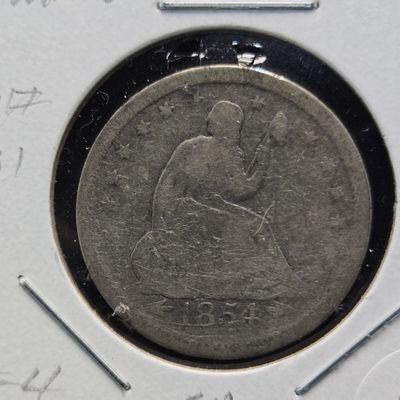 Sale Photo Thumbnail #92: 1854-O Seated Liberty 90% Silver Quarter, Arrows at Date