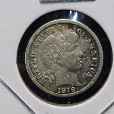 Sale Photo Thumbnail #256: 1916-S Barber 90% Silver Dime